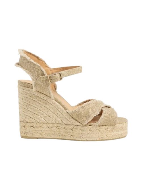 Bromelia women's espadrilles in gold metallic linen Castaner | BROMELIA8EDORO CLARO